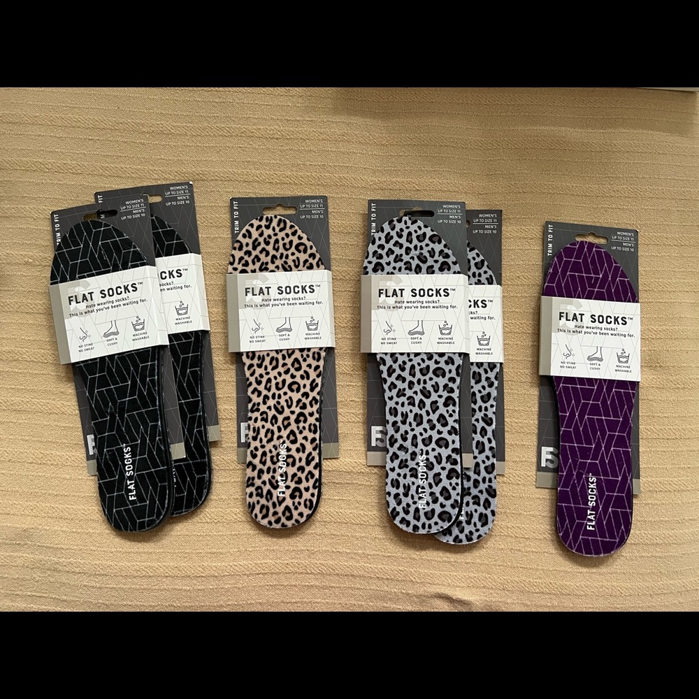 Flat Socks shoe inserts (choice of color)